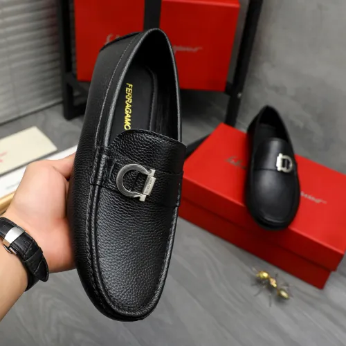 Replica Salvatore Ferragamo Leather Shoes For Men #1407791 $82.00 USD for Wholesale