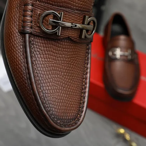 Replica Salvatore Ferragamo Leather Shoes For Men #1408683 $85.00 USD for Wholesale