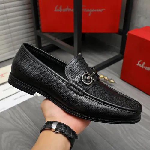 Replica Salvatore Ferragamo Leather Shoes For Men #1408684 $85.00 USD for Wholesale