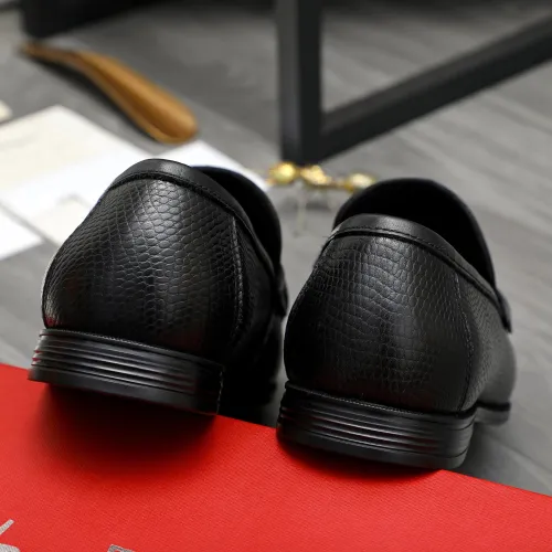 Replica Salvatore Ferragamo Leather Shoes For Men #1408684 $85.00 USD for Wholesale