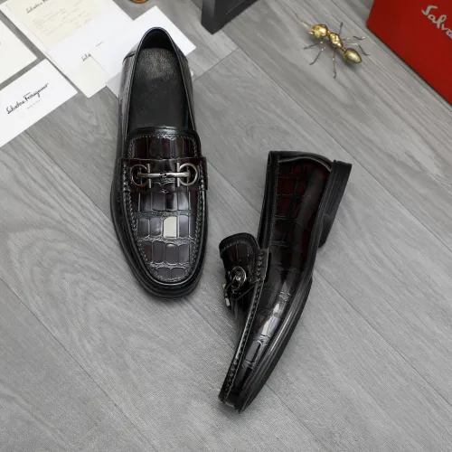 Replica Salvatore Ferragamo Leather Shoes For Men #1408686 $85.00 USD for Wholesale