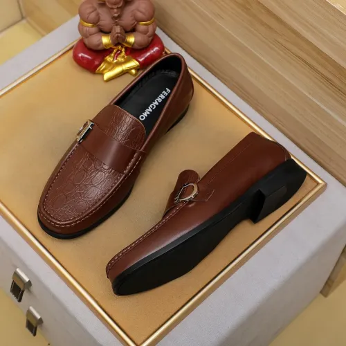 Replica Salvatore Ferragamo Leather Shoes For Men #1408689 $88.00 USD for Wholesale