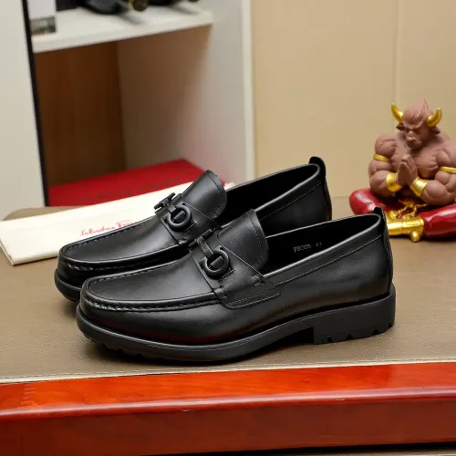 Replica Salvatore Ferragamo Leather Shoes For Men #1408693 $85.00 USD for Wholesale