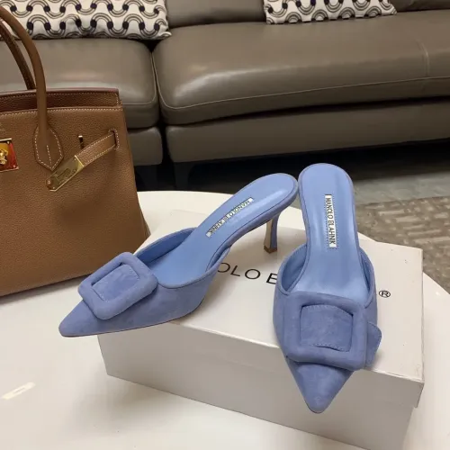 Replica Manolo Blahnik Slippers For Women #1409576 $96.00 USD for Wholesale