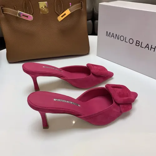 Replica Manolo Blahnik Slippers For Women #1409577 $96.00 USD for Wholesale