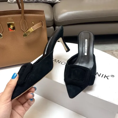 Replica Manolo Blahnik Slippers For Women #1409581 $96.00 USD for Wholesale