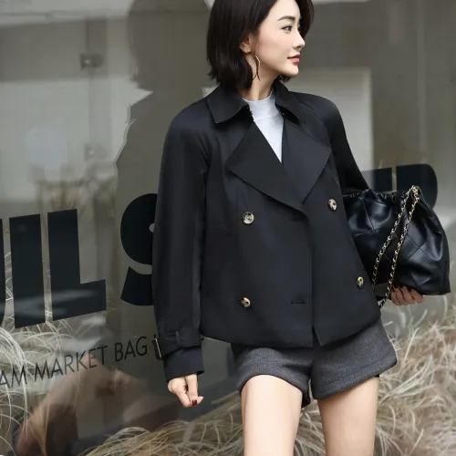 Replica Burberry Trench Coat Long Sleeved For Women #1410242 $132.00 USD for Wholesale