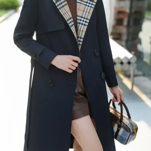 Replica Burberry Trench Coat Long Sleeved For Women #1410297 $160.00 USD for Wholesale