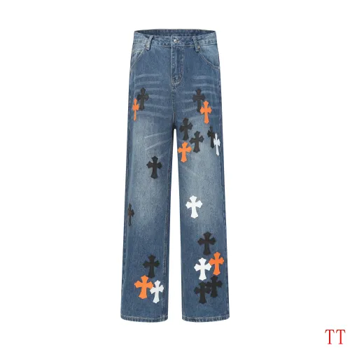Replica Chrome Hearts Jeans For Men #1412474 $60.00 USD for Wholesale
