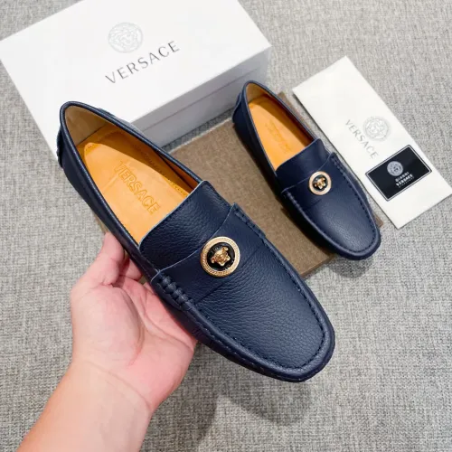 Replica Versace Leather Shoes For Men #1416055 $85.00 USD for Wholesale