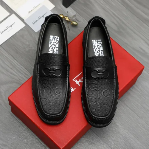 Replica Salvatore Ferragamo Leather Shoes For Men #1416446 $98.00 USD for Wholesale