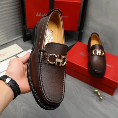 Replica Salvatore Ferragamo Leather Shoes For Men #1416447 $98.00 USD for Wholesale
