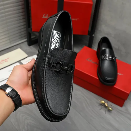 Replica Salvatore Ferragamo Leather Shoes For Men #1416448 $98.00 USD for Wholesale