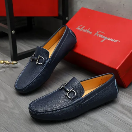 Replica Salvatore Ferragamo Leather Shoes For Men #1416528 $76.00 USD for Wholesale