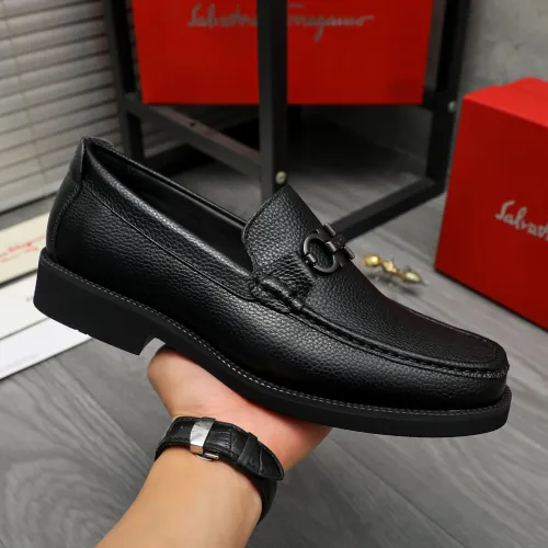 Replica Salvatore Ferragamo Leather Shoes For Men #1416537 $96.00 USD for Wholesale