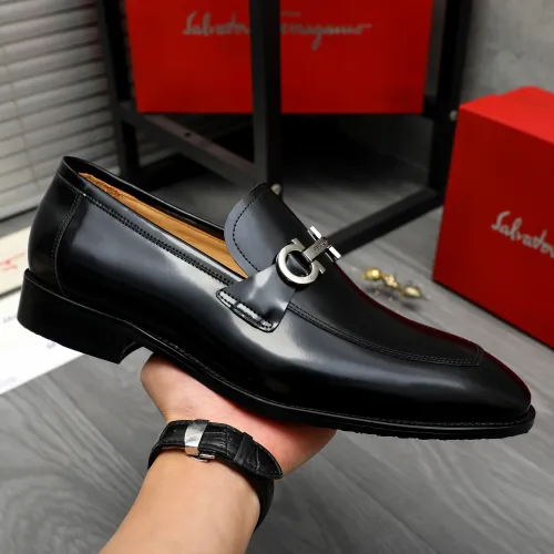 Replica Salvatore Ferragamo Leather Shoes For Men #1416544 $88.00 USD for Wholesale