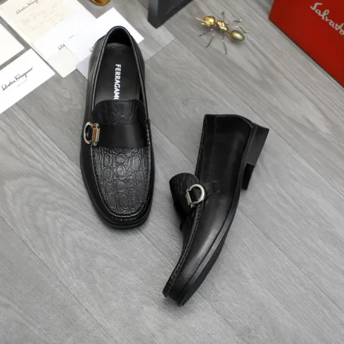 Replica Salvatore Ferragamo Leather Shoes For Men #1416547 $88.00 USD for Wholesale