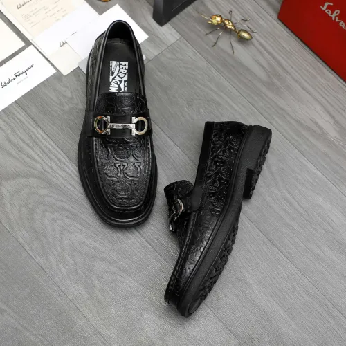 Replica Salvatore Ferragamo Leather Shoes For Men #1416551 $88.00 USD for Wholesale
