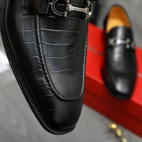 Replica Salvatore Ferragamo Leather Shoes For Men #1416555 $88.00 USD for Wholesale