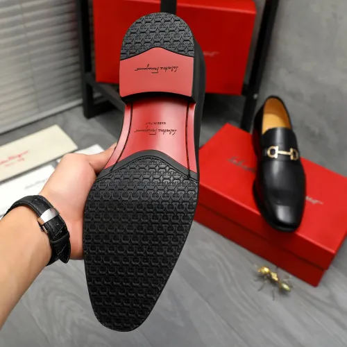 Replica Salvatore Ferragamo Leather Shoes For Men #1416558 $88.00 USD for Wholesale