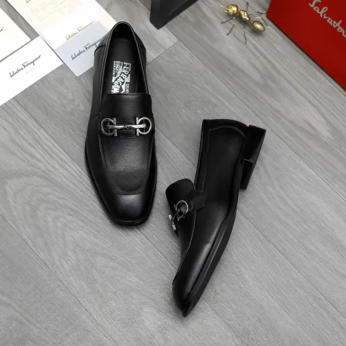 Replica Salvatore Ferragamo Leather Shoes For Men #1416563 $88.00 USD for Wholesale