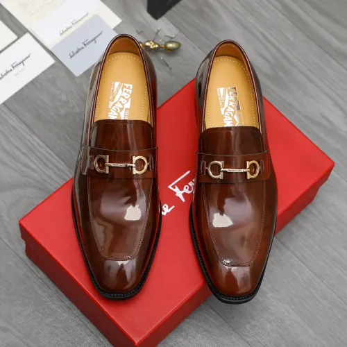 Replica Salvatore Ferragamo Leather Shoes For Men #1416566 $88.00 USD for Wholesale