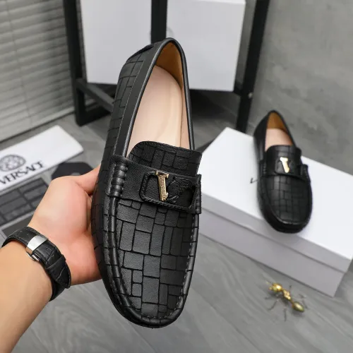 Replica Versace Leather Shoes For Men #1416939 $76.00 USD for Wholesale