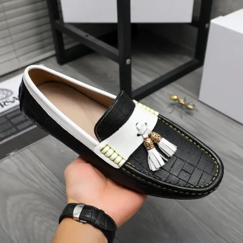 Replica Versace Leather Shoes For Men #1416941 $76.00 USD for Wholesale