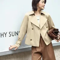$132.00 USD Burberry Trench Coat Long Sleeved For Women #1410241