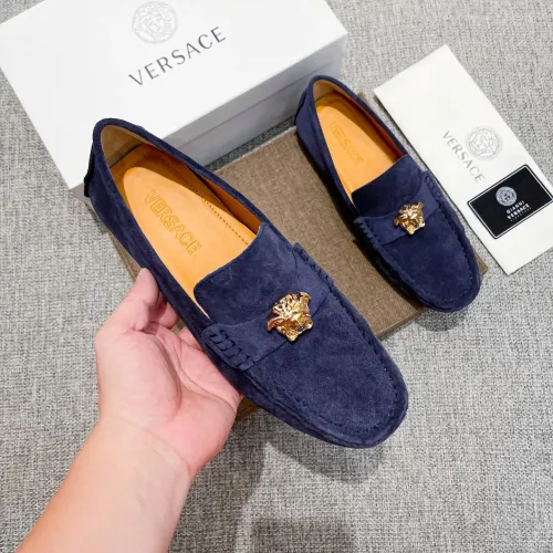 Replica Versace Leather Shoes For Men #1423062 $80.00 USD for Wholesale