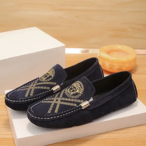 Replica Versace Leather Shoes For Men #1423097 $76.00 USD for Wholesale