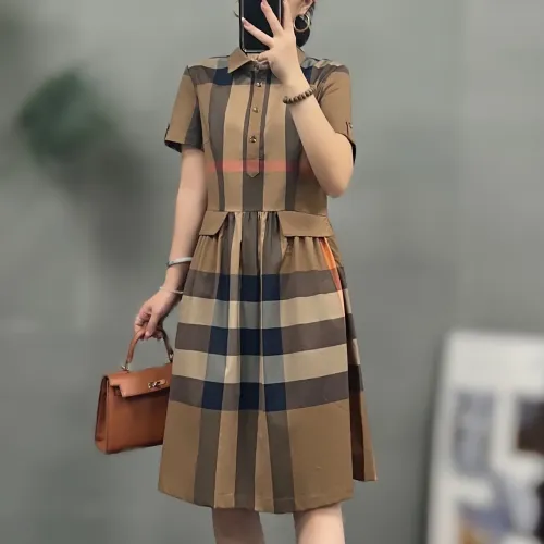 Replica Burberry Dresses Short Sleeved For Women #1423757 $76.00 USD for Wholesale