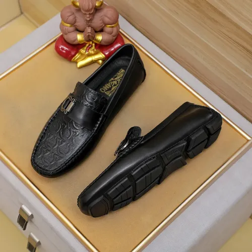 Replica Salvatore Ferragamo Leather Shoes For Men #1433470 $76.00 USD for Wholesale