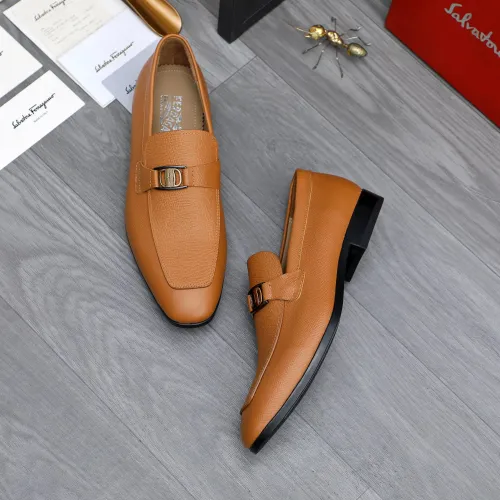 Replica Salvatore Ferragamo Leather Shoes For Men #1433538 $108.00 USD for Wholesale
