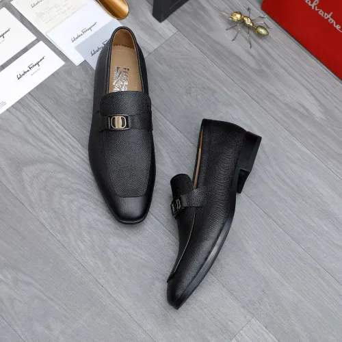Replica Salvatore Ferragamo Leather Shoes For Men #1433539 $108.00 USD for Wholesale