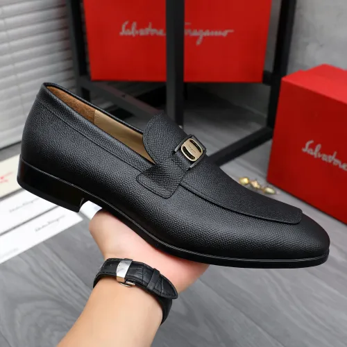 Replica Salvatore Ferragamo Leather Shoes For Men #1433539 $108.00 USD for Wholesale
