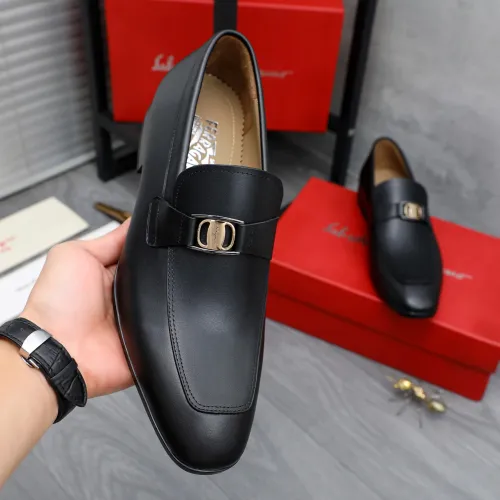 Replica Salvatore Ferragamo Leather Shoes For Men #1433540 $108.00 USD for Wholesale