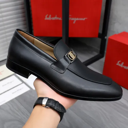 Replica Salvatore Ferragamo Leather Shoes For Men #1433540 $108.00 USD for Wholesale