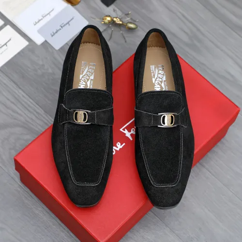 Replica Salvatore Ferragamo Leather Shoes For Men #1433542 $108.00 USD for Wholesale