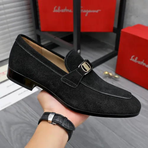 Replica Salvatore Ferragamo Leather Shoes For Men #1433542 $108.00 USD for Wholesale