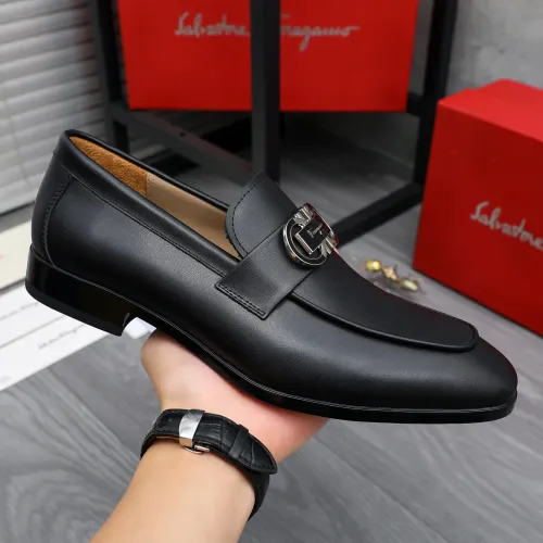 Replica Salvatore Ferragamo Leather Shoes For Men #1433546 $108.00 USD for Wholesale