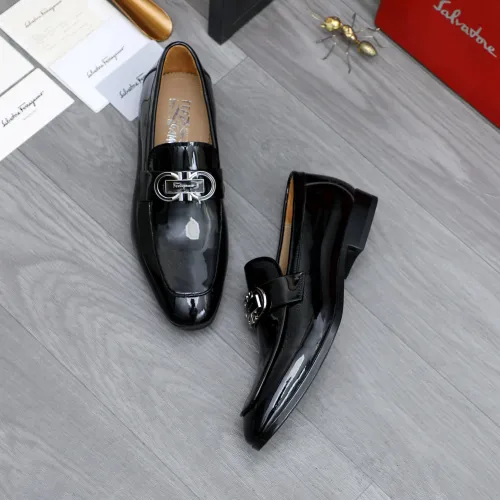 Replica Salvatore Ferragamo Leather Shoes For Men #1433548 $108.00 USD for Wholesale
