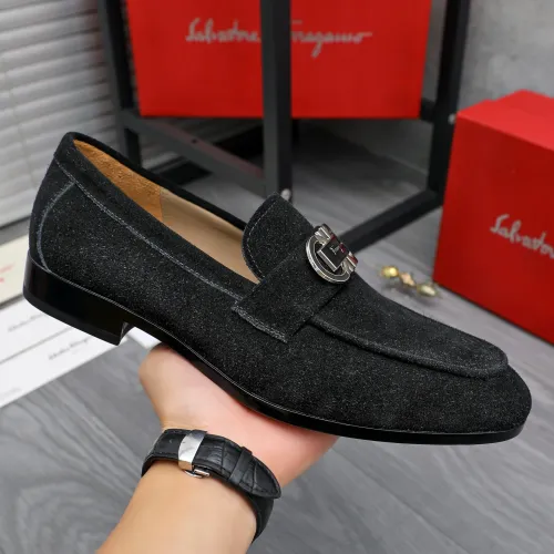 Replica Salvatore Ferragamo Leather Shoes For Men #1433549 $108.00 USD for Wholesale