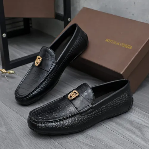 Replica Bottega Veneta BV Leather Shoes For Men #1433553 $85.00 USD for Wholesale