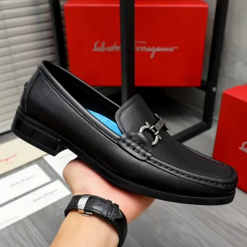 Replica Salvatore Ferragamo Leather Shoes For Men #1433630 $88.00 USD for Wholesale