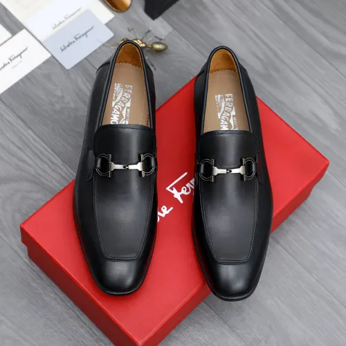 Replica Salvatore Ferragamo Leather Shoes For Men #1433640 $105.00 USD for Wholesale