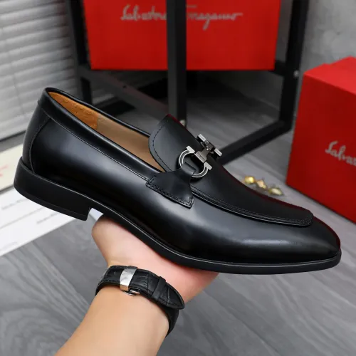 Replica Salvatore Ferragamo Leather Shoes For Men #1433641 $105.00 USD for Wholesale