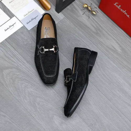 Replica Salvatore Ferragamo Leather Shoes For Men #1433642 $105.00 USD for Wholesale