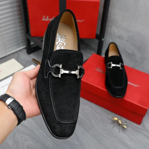 Replica Salvatore Ferragamo Leather Shoes For Men #1433642 $105.00 USD for Wholesale