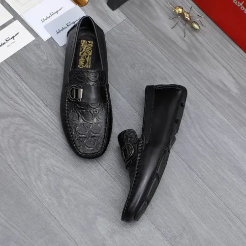 Replica Salvatore Ferragamo Leather Shoes For Men #1434058 $76.00 USD for Wholesale